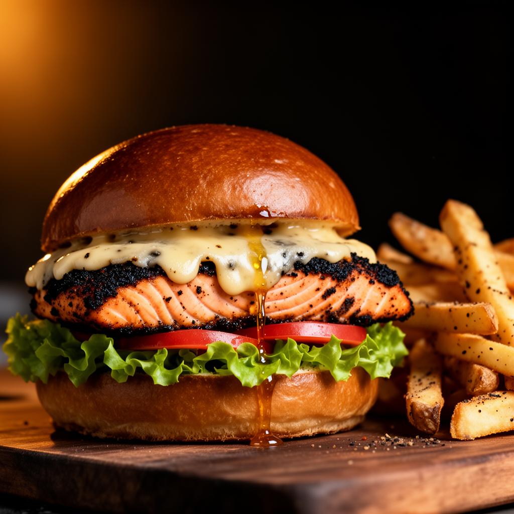 Blackened Parmesan Salmon Sandwich
